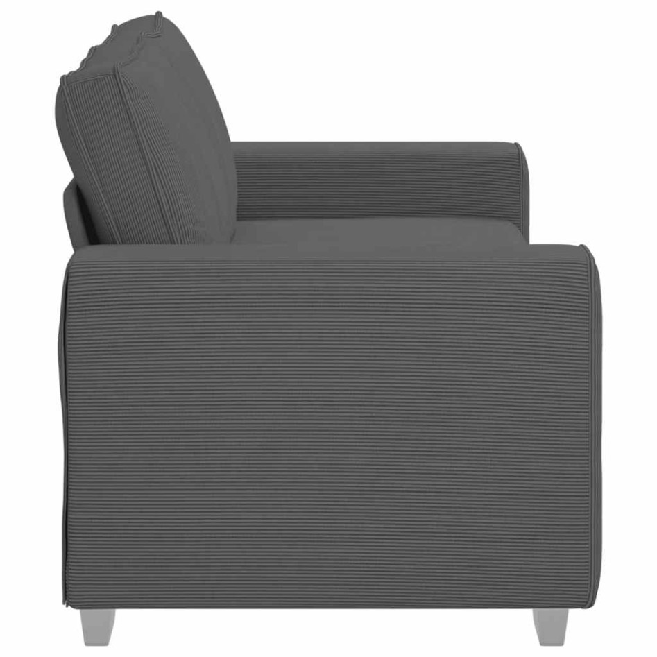 Sofá Loveseat gris oscuro 140 cm tejido de
