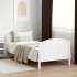 Estructura de cama con cabecero madera de pino blanca 90x200
