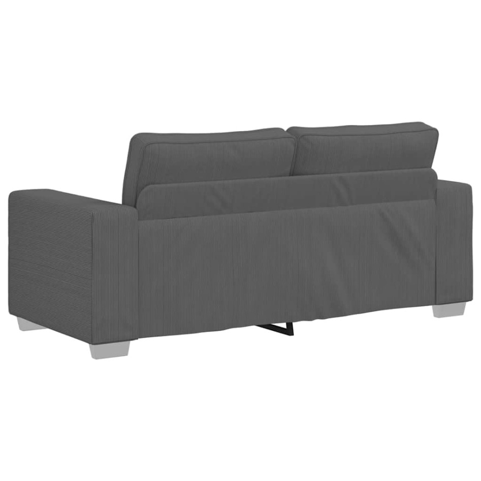 Sofá Loveseat gris oscuro 140 cm tejido de
