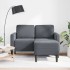 Sofá de 2 plazas con chaise longue en forma L gris oscuro