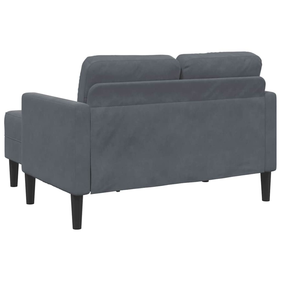 Sofá de 2 plazas con chaise longue en forma L gris oscuro
