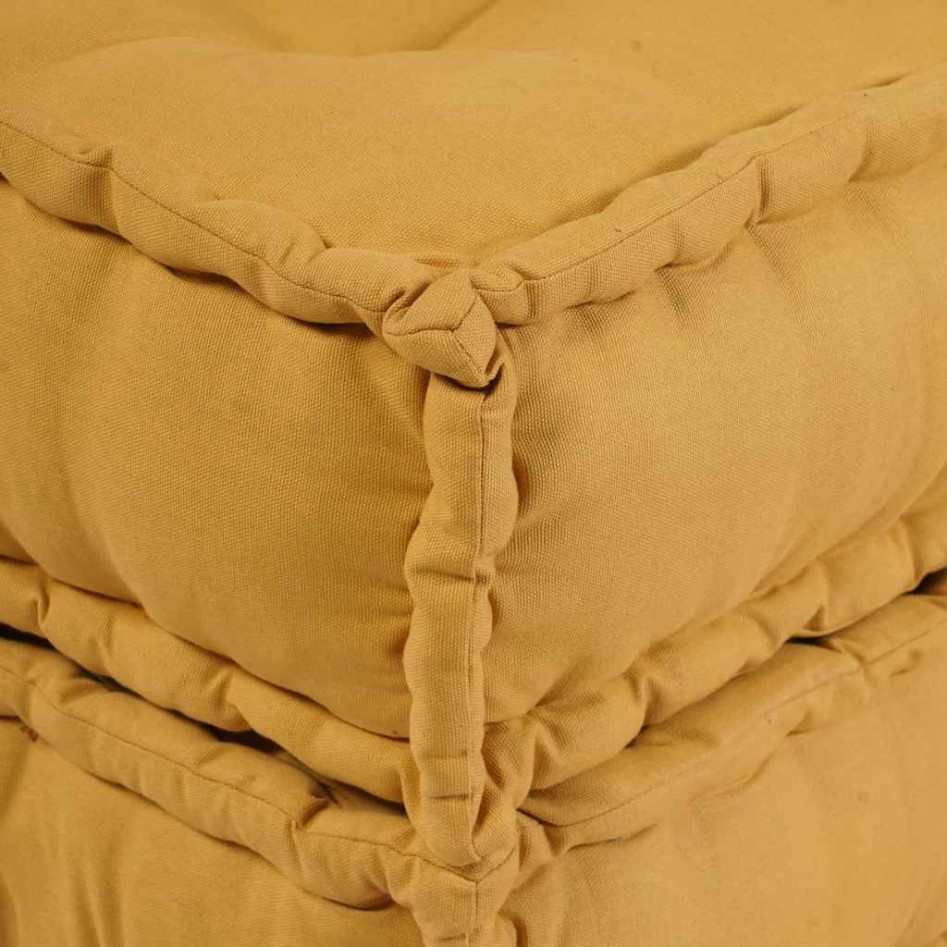 Puf modular de tela amarillo
