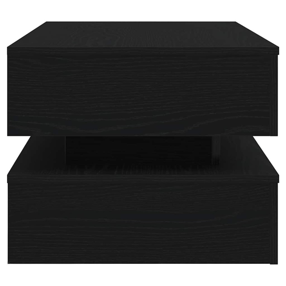 Mesa de centro con luces LED roble negro 90x50x40
