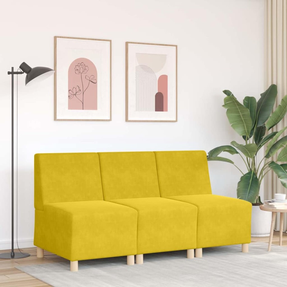 Sillón de terciopelo amarillo 55