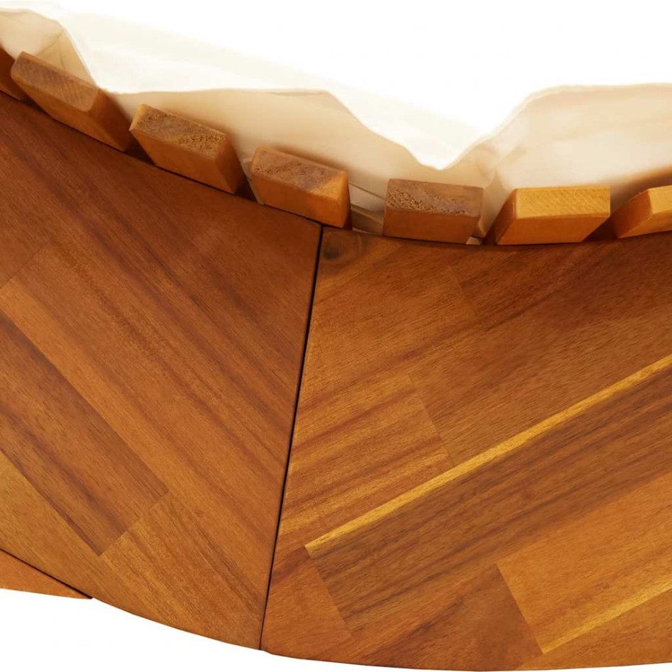 Tumbona mecedora con cojín de madera maciza de