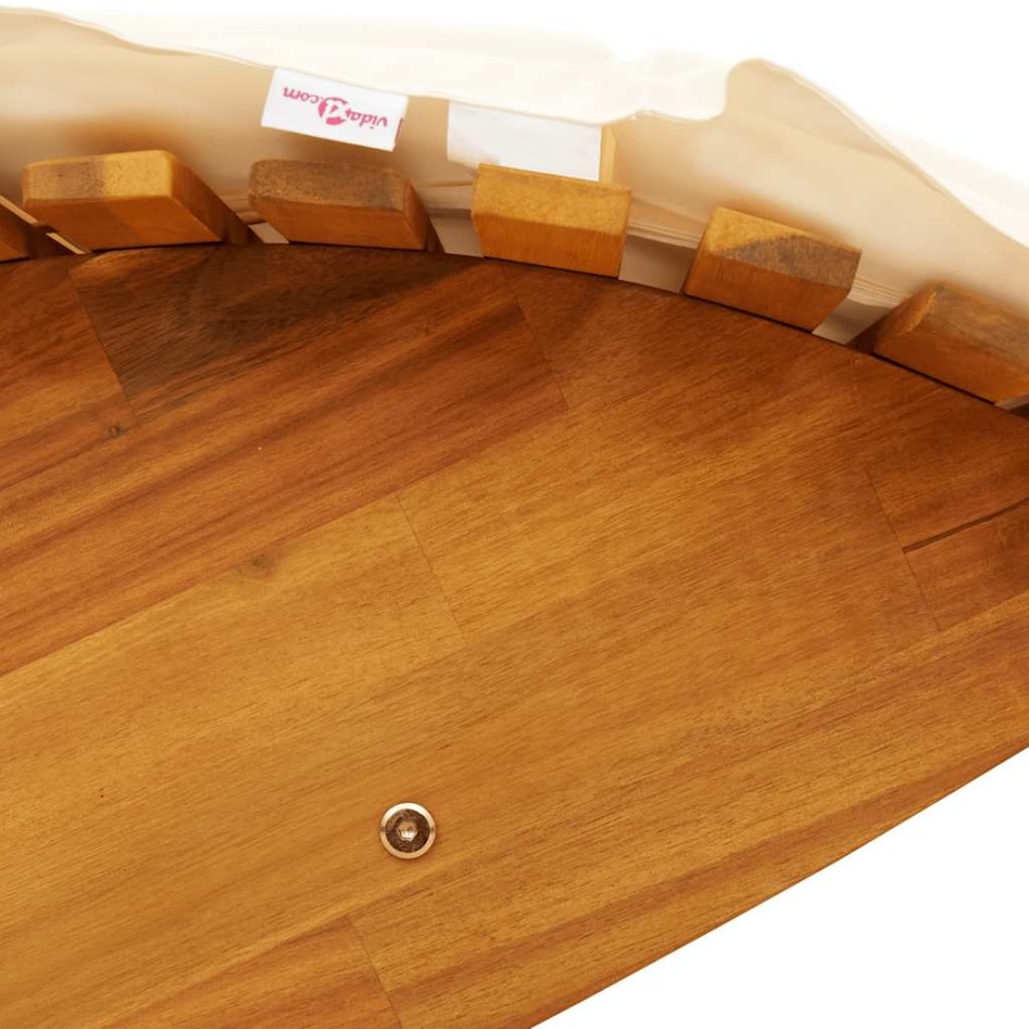 Tumbona mecedora con cojín de madera maciza de