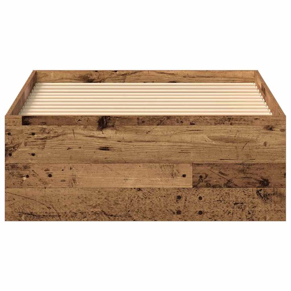 Estructura de cama sin colchón de madera antigua 75x190