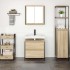 Set de muebles de baño 2 pzas madera contrachapada roble