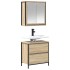 Set de muebles de baño 2 pzas madera contrachapada roble