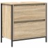 Set de muebles de baño 2 pzas madera contrachapada roble