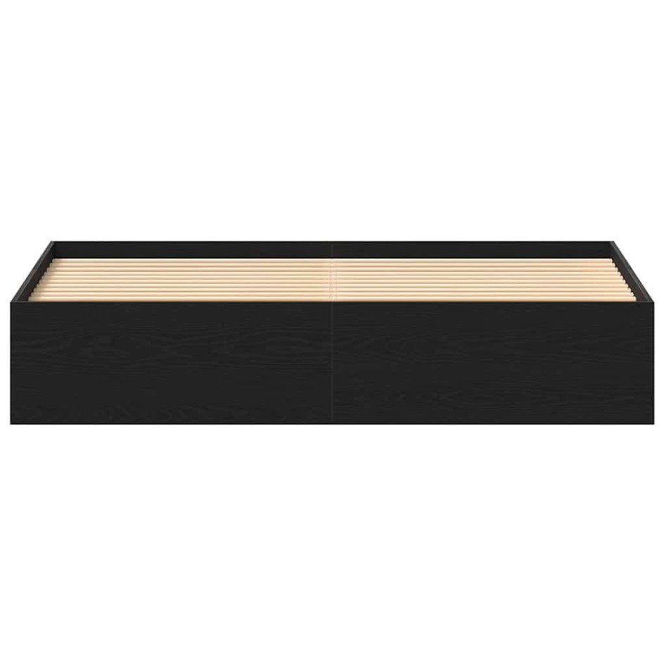 Estructura de cama sin colchón roble negro 150x200