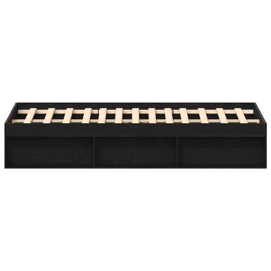 Estructura de cama sin colchón roble negro 150x200