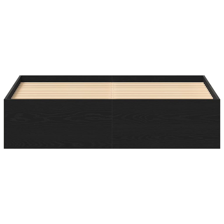 Estructura de cama sin colchón roble negro 150x200