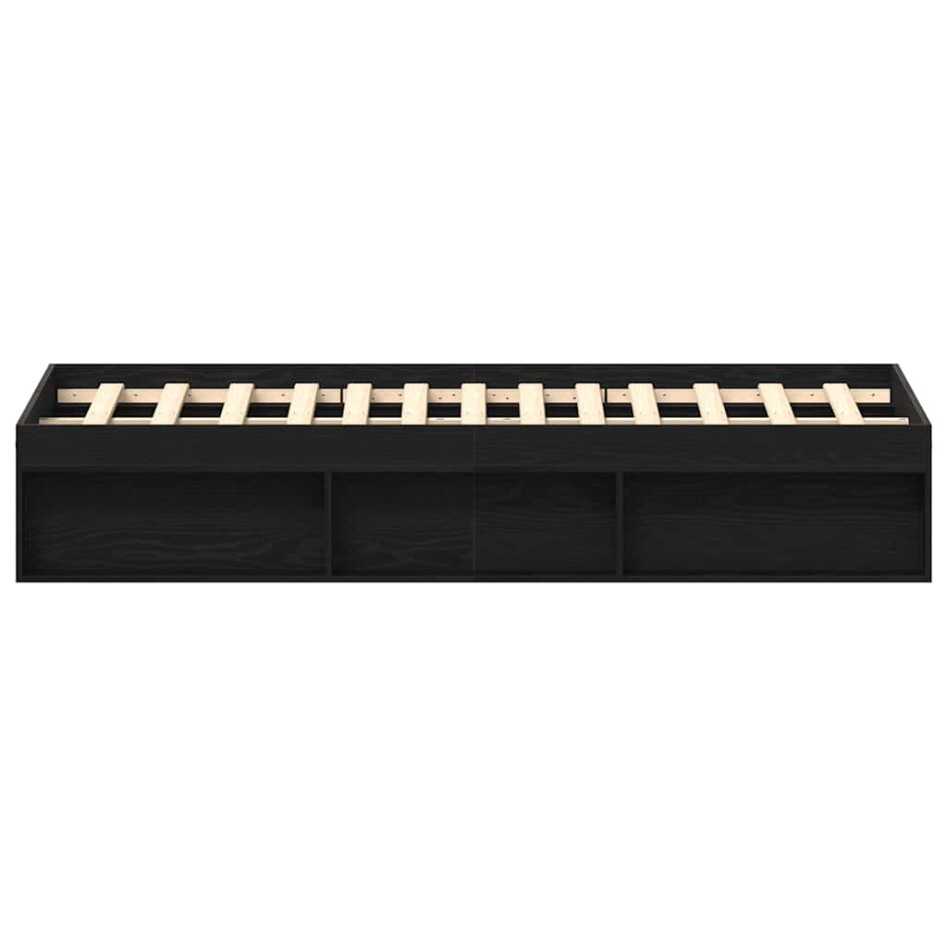 Estructura de cama sin colchón roble negro 150x200