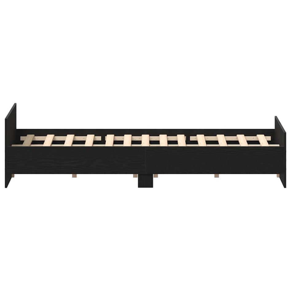Estructura de cama sin colchón roble negro 120x190