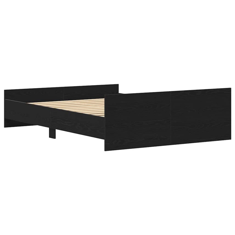 Estructura de cama sin colchón roble negro 120x190