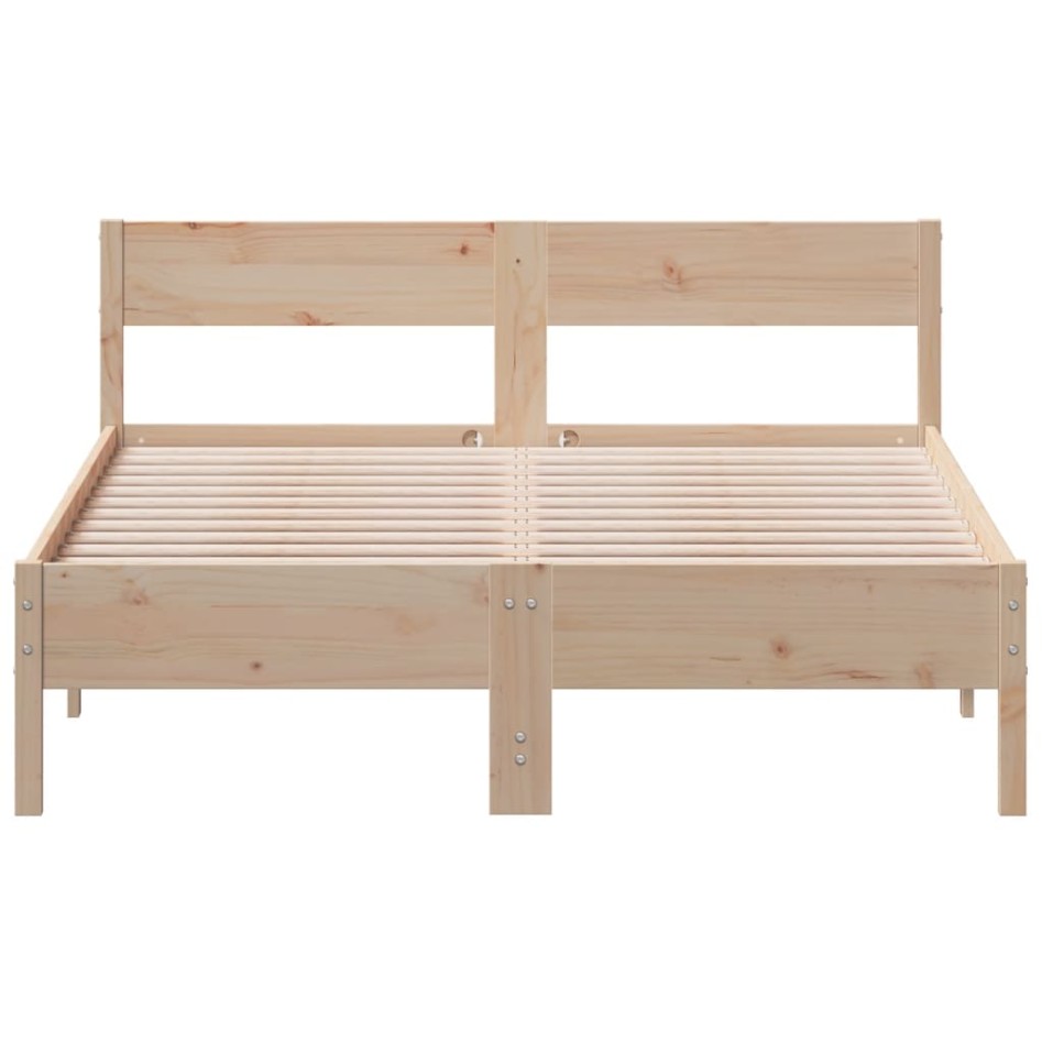 Estructura de cama con cabecero madera maciza pino 140x190