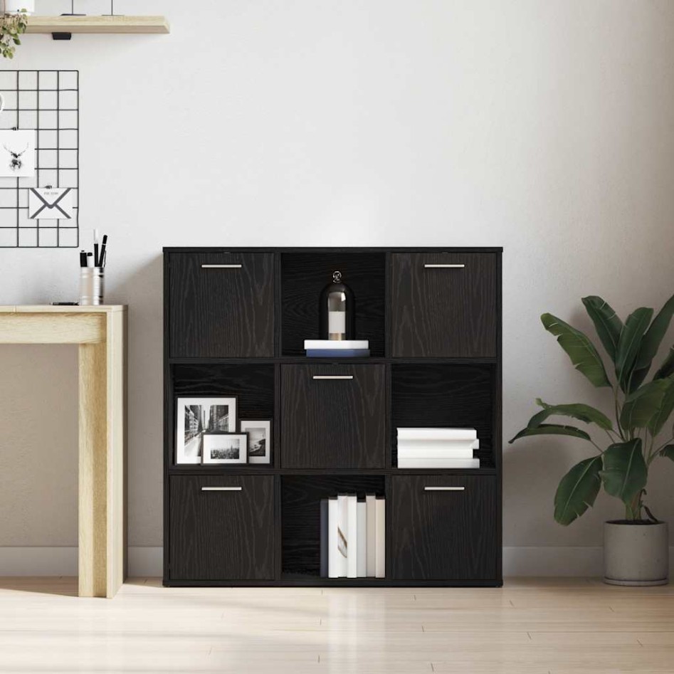 Librería de roble negro 90x28x90 cm Madera de