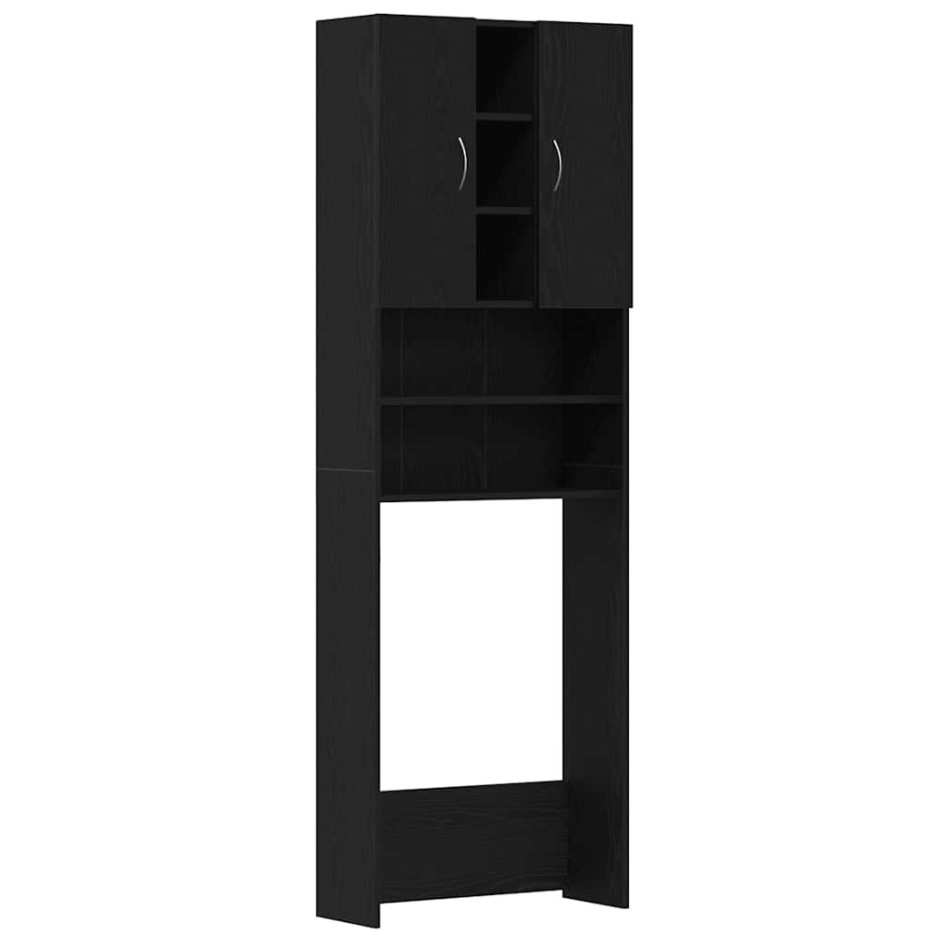 Mueble para lavadora roble negro 64x25,5x190