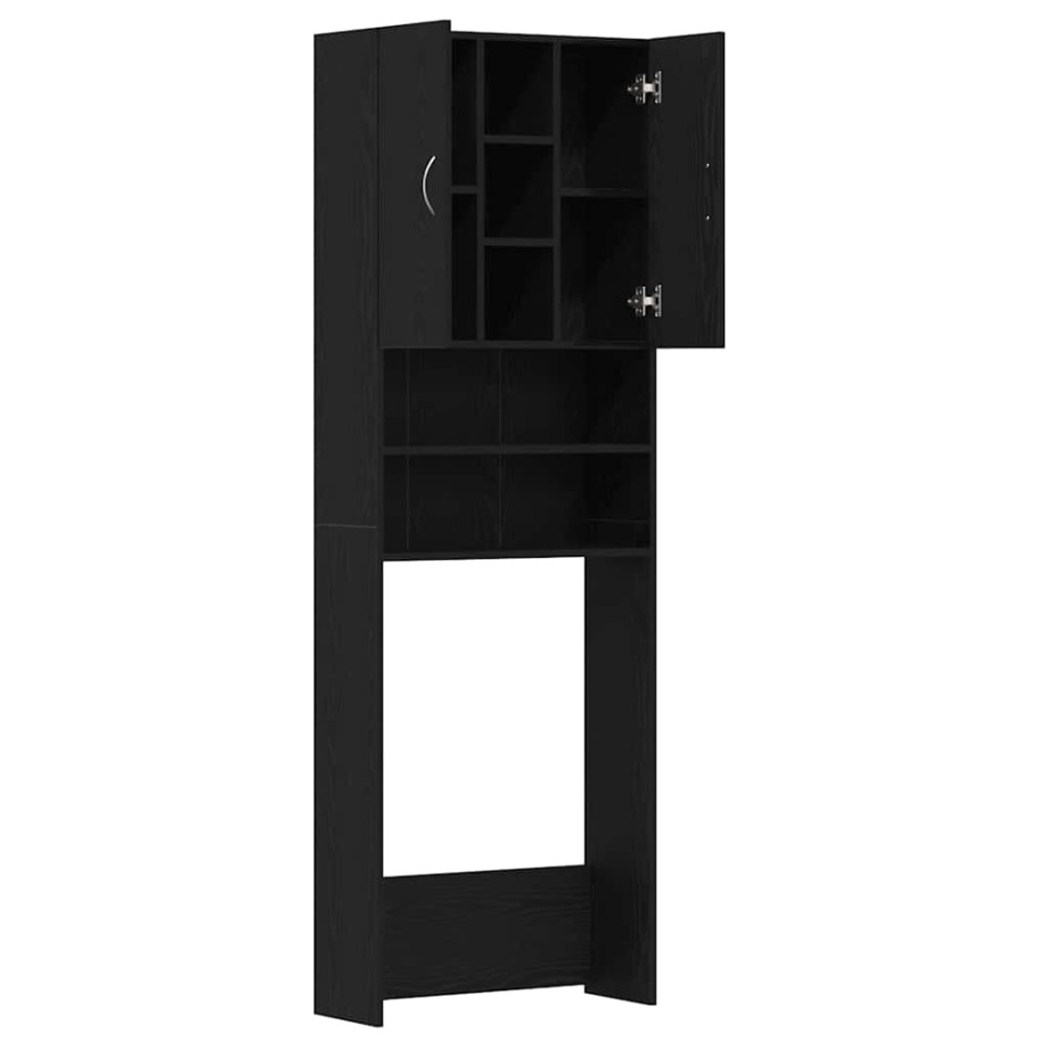 Mueble para lavadora roble negro 64x25,5x190