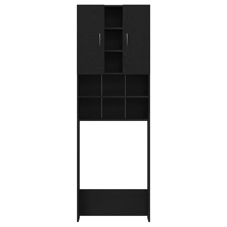 Mueble para lavadora roble negro 64x25,5x190
