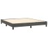 Cama box spring colchón y LED terciopelo gris oscuro 160x200
