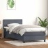 Cama box spring con colchón terciopelo gris oscuro 90x220