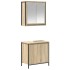 Set de muebles de baño 2 pzas madera contrachapada roble
