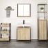 Set de muebles de baño 2 pzas madera contrachapada roble