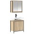 Set de muebles de baño 2 pzas madera contrachapada roble