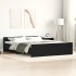 Estructura de cama sin colchón roble negro 160x200