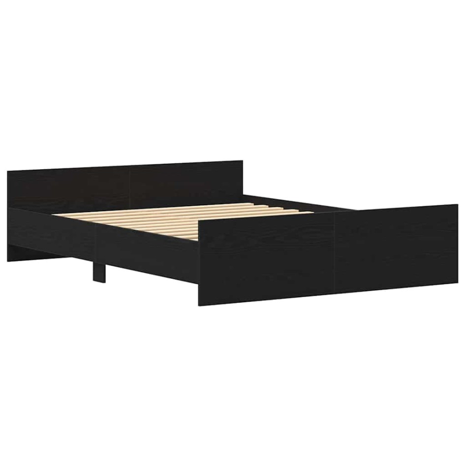 Estructura de cama sin colchón roble negro 160x200