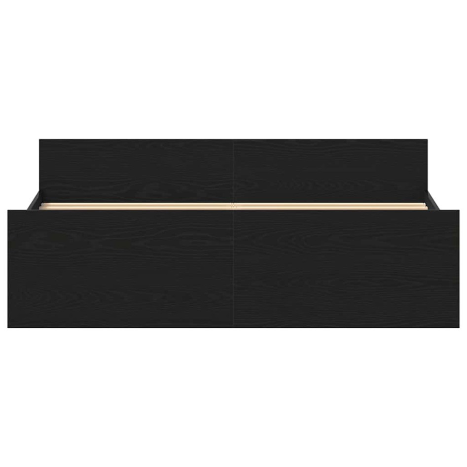 Estructura de cama sin colchón roble negro 160x200