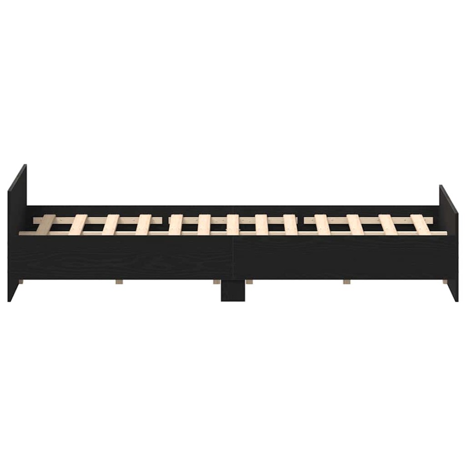 Estructura de cama sin colchón roble negro 160x200