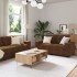 Conjunto de 2 Marrón Tela, Madera Grande Elegante