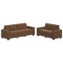 Conjunto de 2 Marrón Tela, Madera Grande Elegante