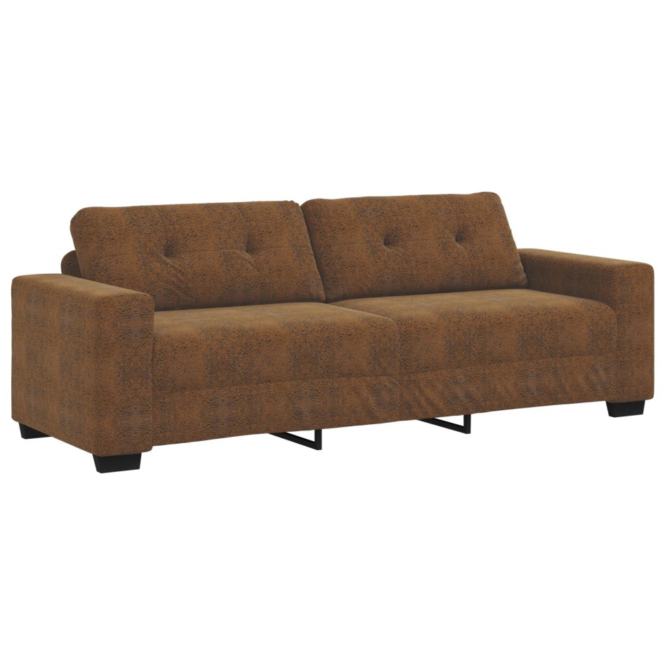 Conjunto de 2 Marrón Tela, Madera Grande Elegante