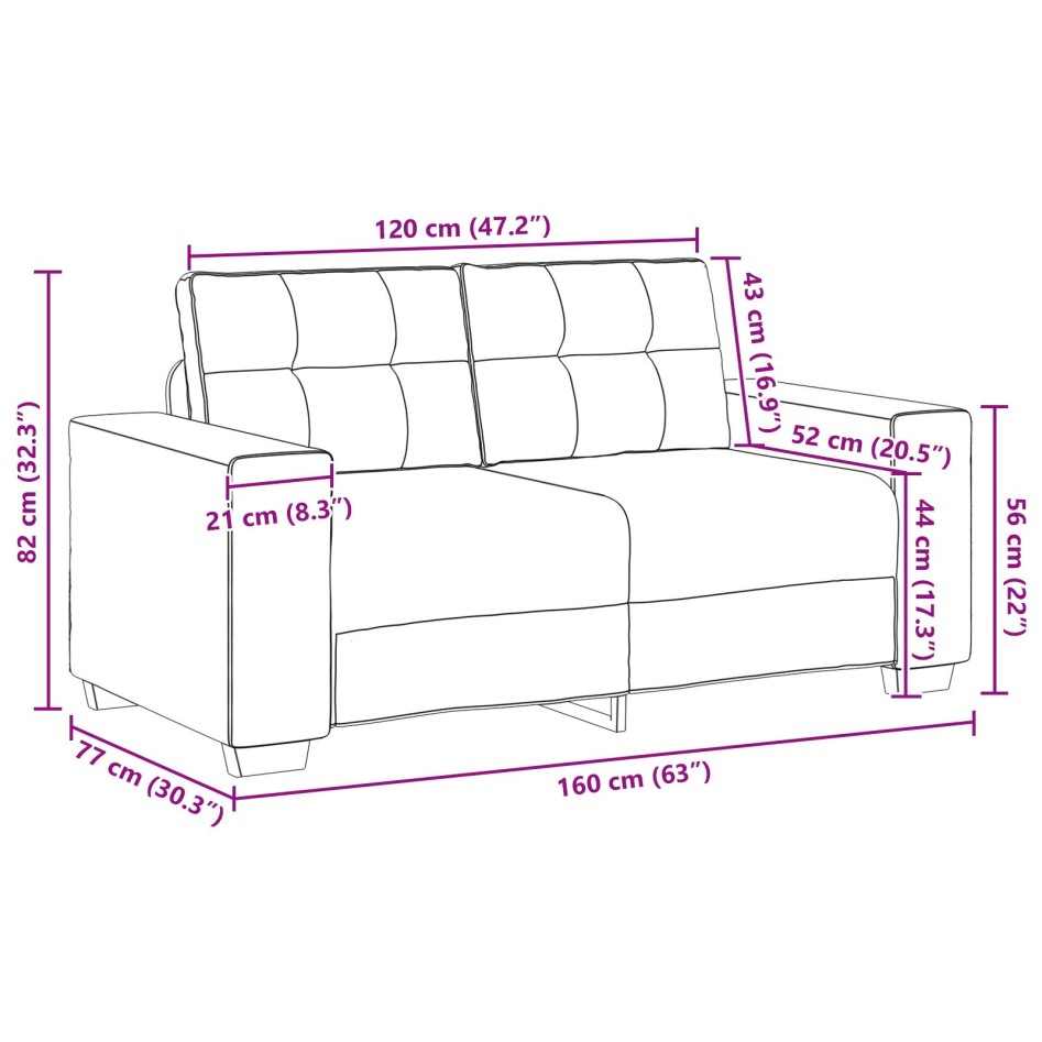 Conjunto de 2 Marrón Tela, Madera Grande Elegante