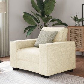Crema Tela, Madera Estándar Sillón Rectangular