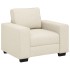 Crema Tela, Madera Estándar Sillón Rectangular
