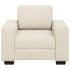Crema Tela, Madera Estándar Sillón Rectangular
