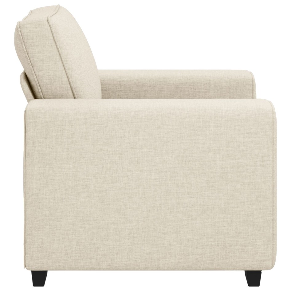 Crema Tela, Madera Estándar Sillón Rectangular