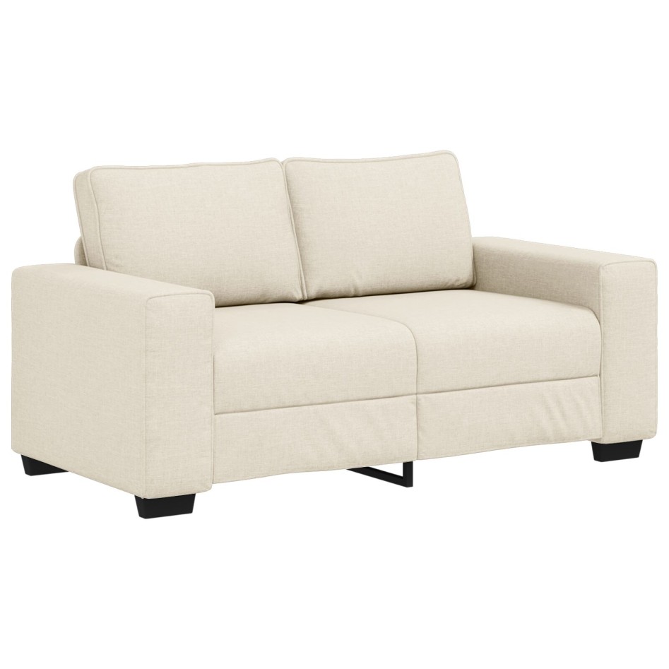 Sofá Loveseat  Beige Tela y Madera Mediano Fundas