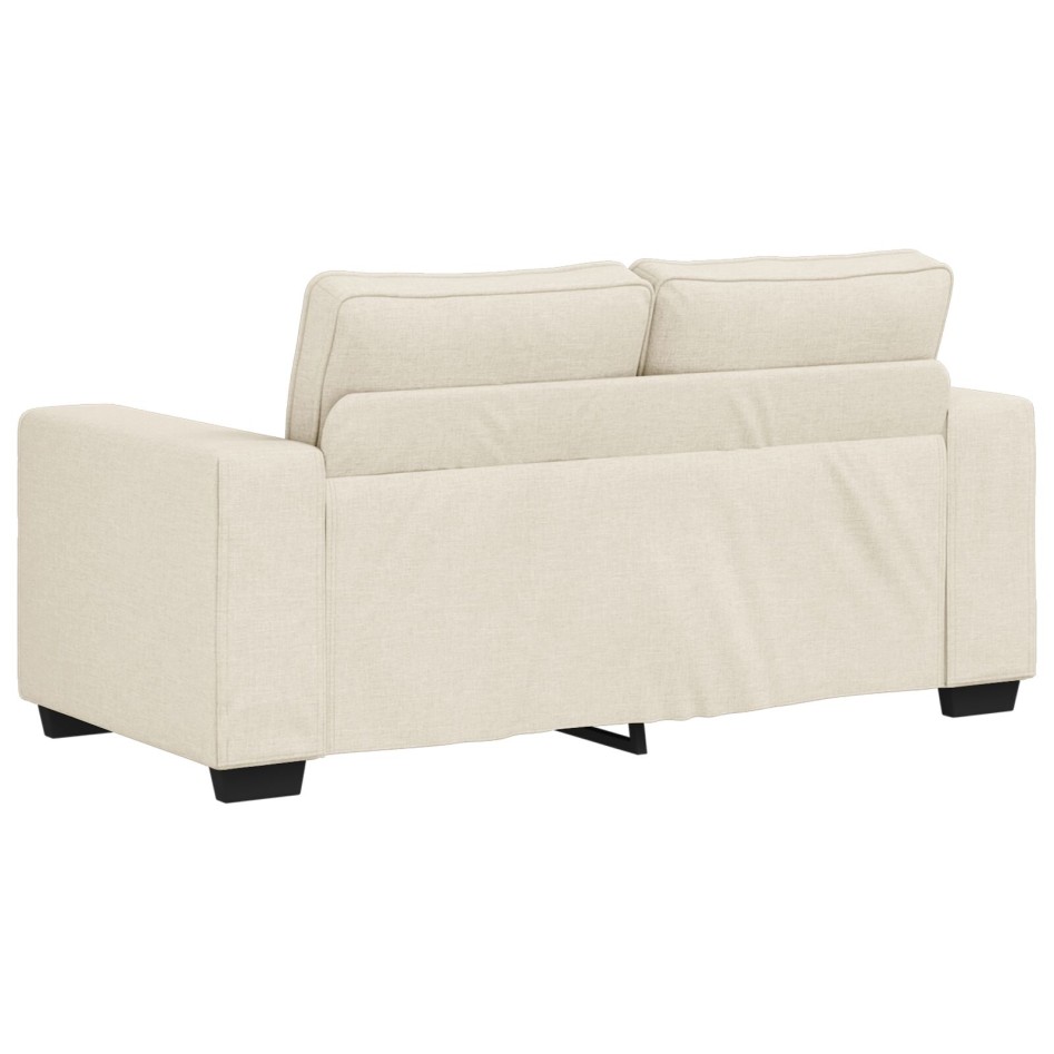 Sofá Loveseat  Beige Tela y Madera Mediano Fundas