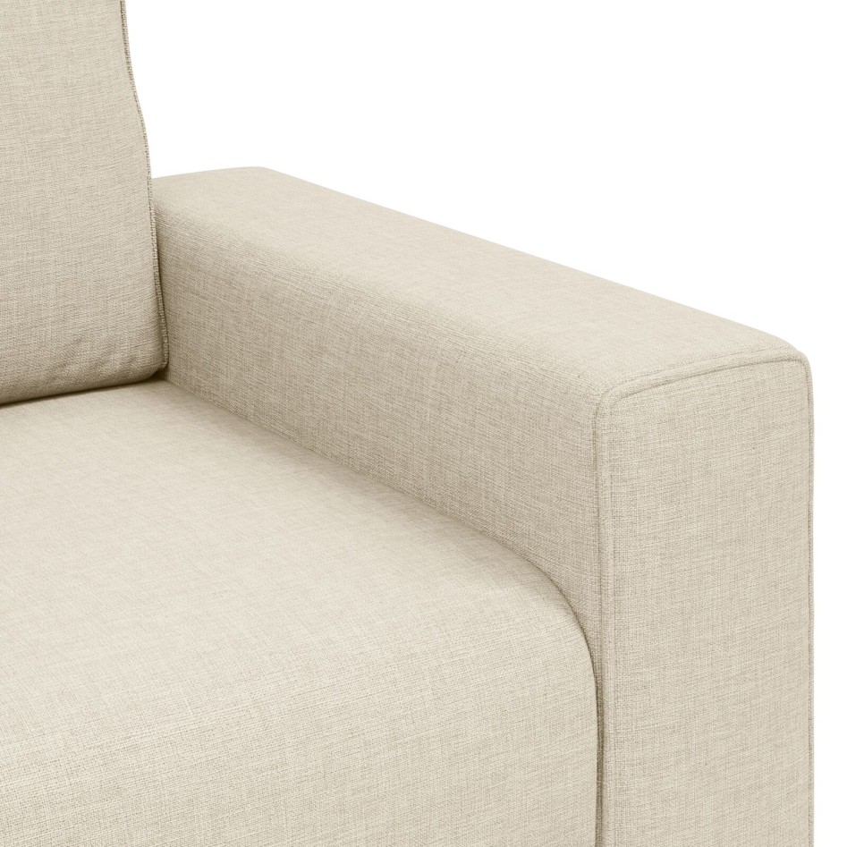 Sofá Loveseat  Beige Tela y Madera Mediano Fundas
