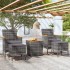 Mesa y sillas jardín 5 pzas ratán sintético madera acacia