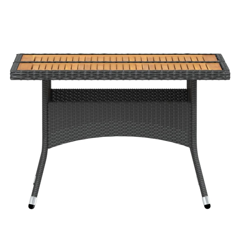 Set comedor jardín 5 pzas ratán sintético y madera acacia