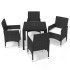 Juego muebles jardín 5 pzas con cojines ratán sintético
