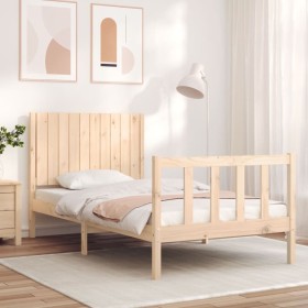 Estructura de cama sin colchón madera maciza de pino 100x200