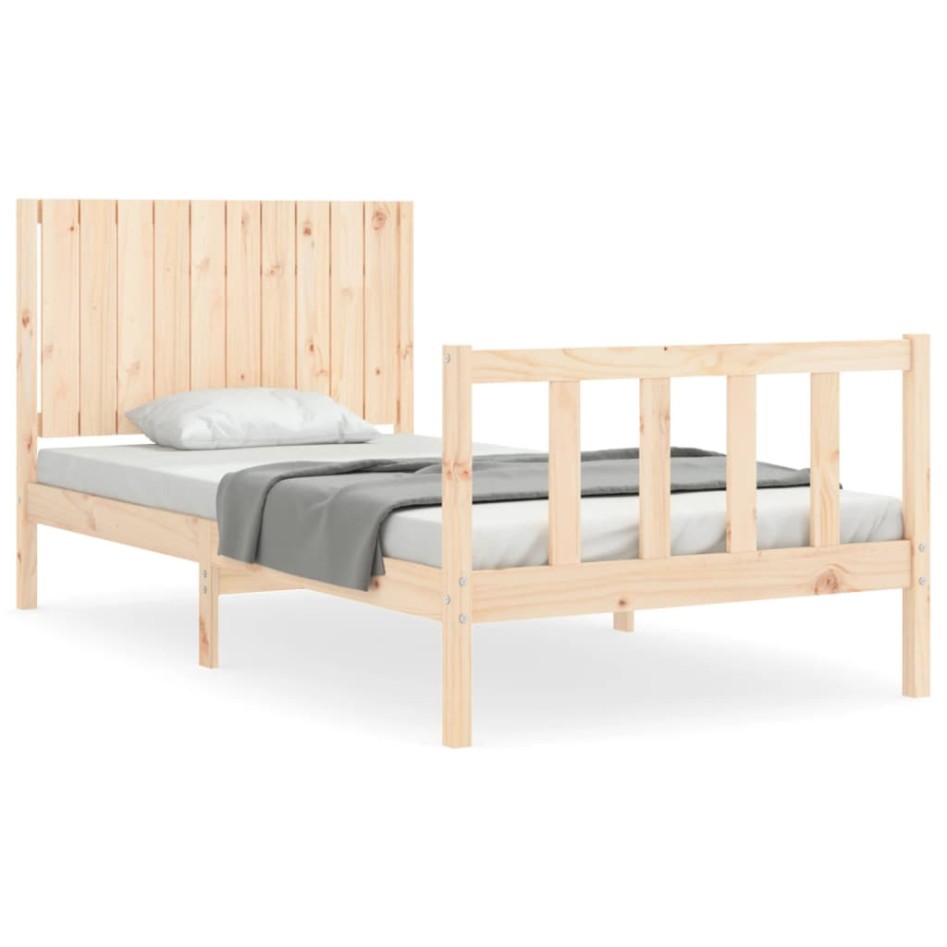 Estructura de cama sin colchón madera maciza de pino 100x200